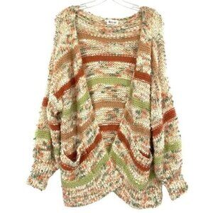 &Merci Confetti Cream Oversized Chenille Knit Cardigan Sweater